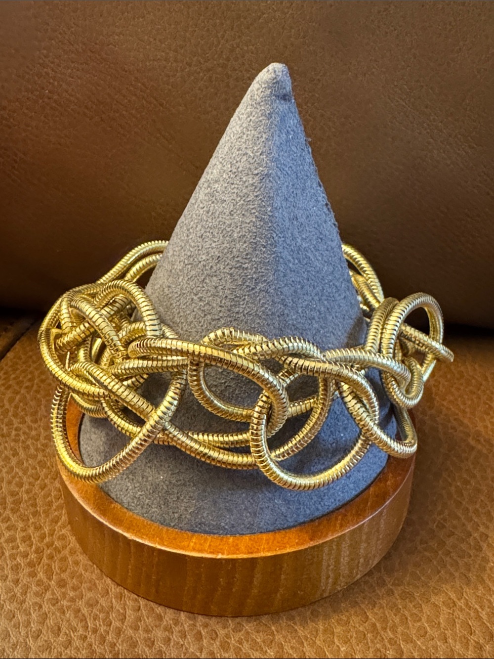 Awesome bright  gold tone multi-strand twisted wire bracelet